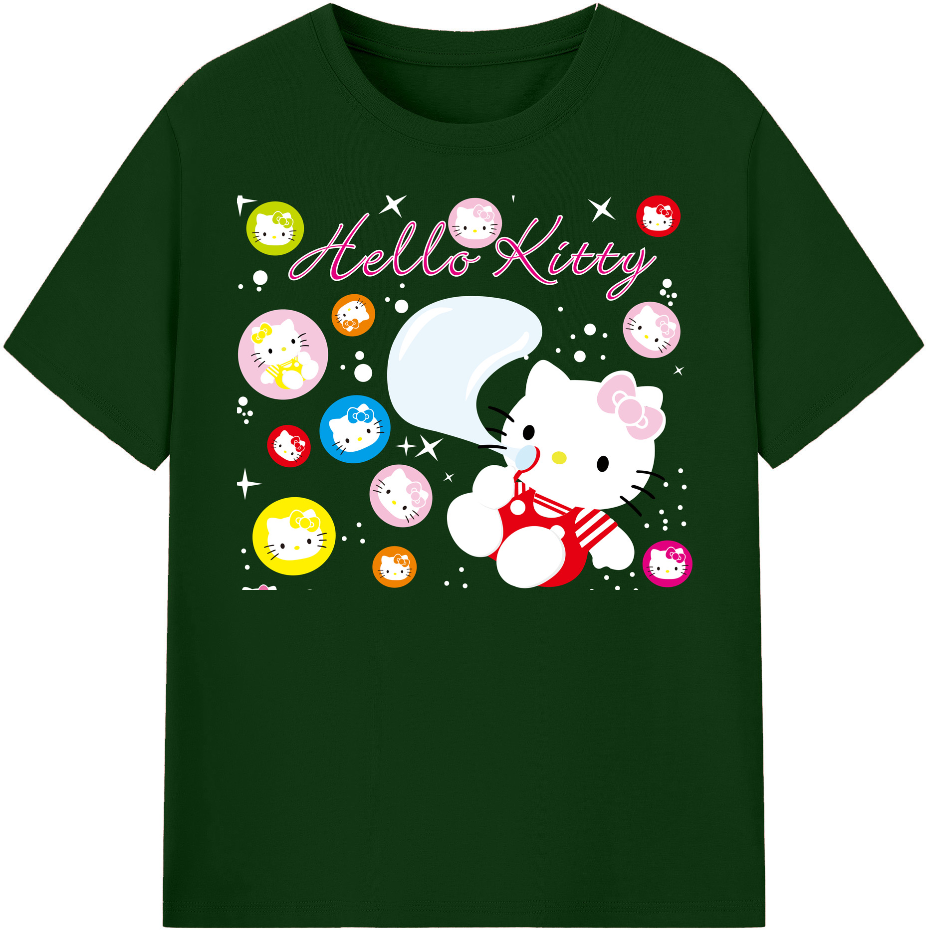 （画像用） Hello Kitty ハローキティ 綿100％半袖Tシャツ（フロントプリント）